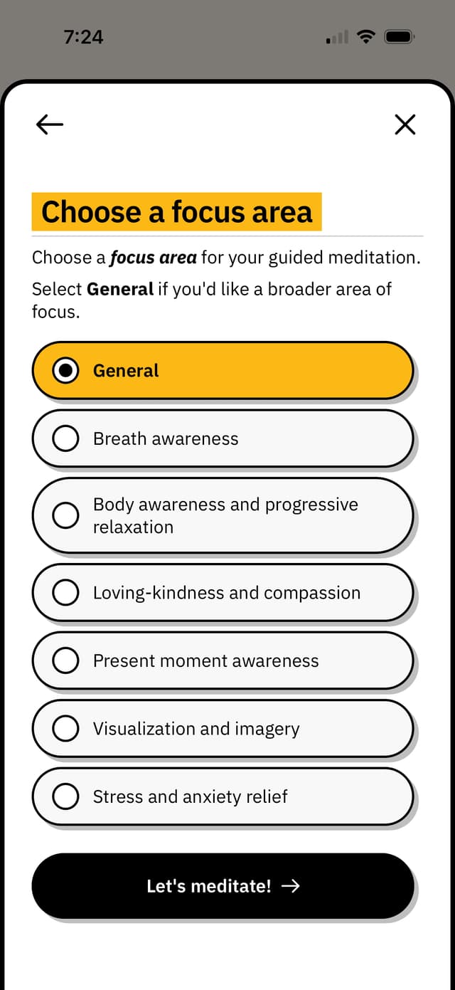 Choose your focus area